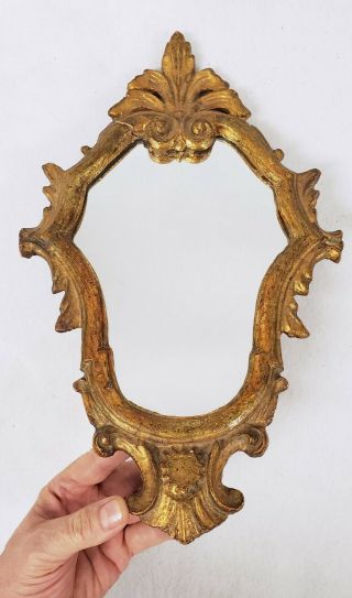 Vintage Or Antique Gold Italian Florentine Style Framed Mirror