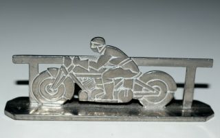 Vintage Art Deco Motorcycle Silver Plated Knife Rest France 1930