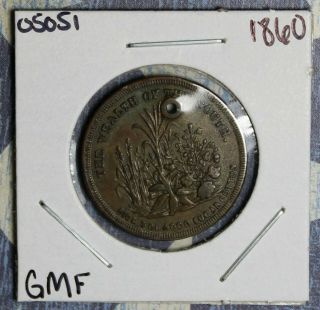 1860 WEALTH OF THE SOUTH TOKEN COLLECTOR COIN. 5