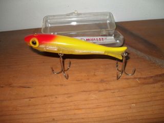 Vintage Pico Mullet Lure.  Yellow W/red Head.  Excellant