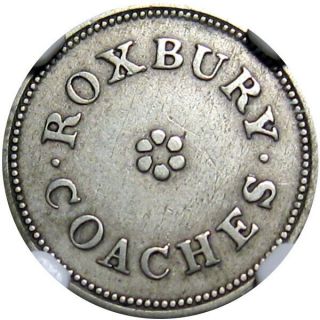 1837 Boston Massachusetts Hard Times Transportation Token Roxbury Coaches Ngc