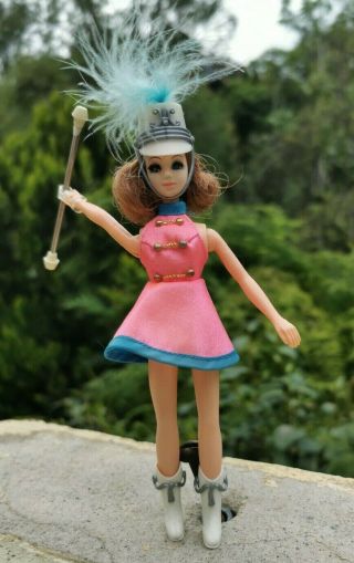 Vintage Topper Dawn Doll Majorette Connie W/ Baton,  Hat,  Dress,  Panties,  Boots