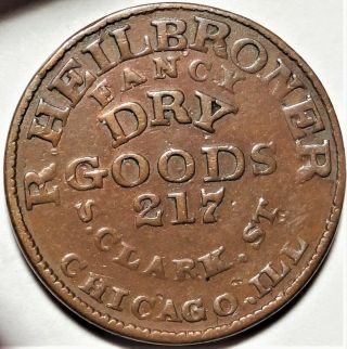 Chicago Illinois R.  Heilbroner Civil War Store Card Token Il 150ad - 1a 1