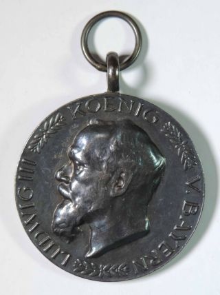 Wwi Germany Kingdom Of Bavaria Ludwig Iii Koenig V.  Bayern Silver Medal