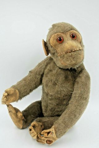 Antique Mohair Yes/no Monkey Toy,  Glass Eyes,  Schuco Or Steiff ?