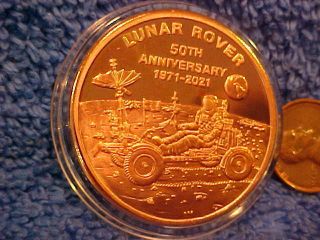 2021 Boeing Employees Coin Club Copper Lunar Rover 1971 50th Anniv 1 Of 25.  Best