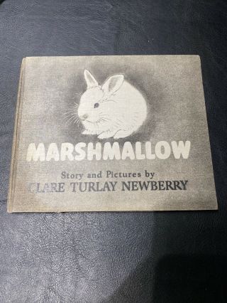 Antique Children’s Book 1942 First Edition Marshmallow By Clare Turlay Newberry