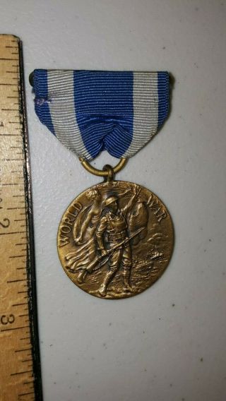Wwi Medal U.  S.  State Of York Service Victory Medal Numbered 93360