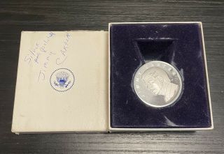 1977 Jimmy Carter Official Presidential Inaugural Medal.  999 Fine Silver 7.  01oz.