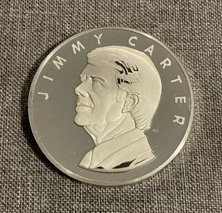 1977 Jimmy Carter Official Presidential Inaugural Medal.  999 Fine Silver 7.  01oz. 3