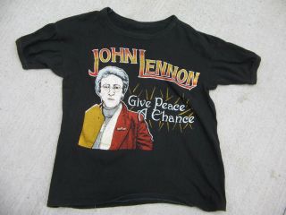 Vintage John Lennon Give Peace A Chance T - Shirt Small Size