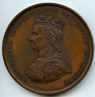 Australia International Exhibition Melbourne 1888 Queen Victoria Bronze Medal