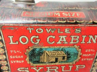 Antique 1914 Towle ' s Log Cabin Syrup Tin 3