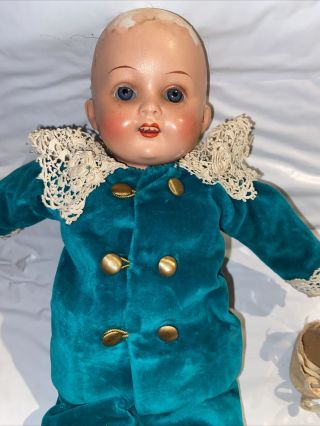 13” Heubach Koppelsdorf Old Bisque Doll 276•10/0 Leather Body Germany