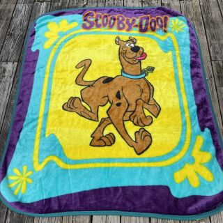 Scooby Doo Htf Plush Throw Fleece Blanket 50 " X 60 " Cartoon Network Vintage 2000