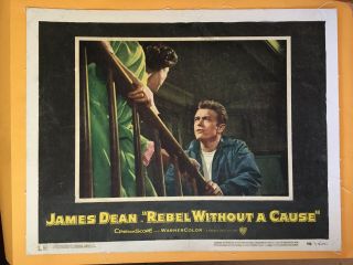 Rebel Without A Cause Lobby Card 11 X 14 Vintage 1955 James Dean Linen Backed