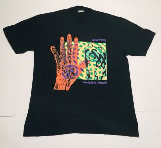 Vintage 1980s Genesis Invisible Touch Tour 1987 T - Shirt Size Xl