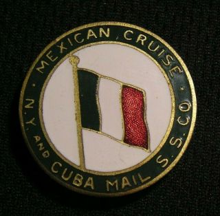 ANTIQUE YORK AND CUBA MAIL STEAMSHIP CO WARD LINE MEXICAN CRUISE PIN Steamer 2