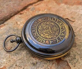 Ahad Nautical Antique Brass Push Button Pocket Compass | 5 Cm Engraved Pocket