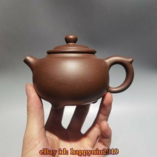 Old Chinese Yixing Zisha Clay Pottery Handmade Teapot Rare Purple Sand Pot Zs371