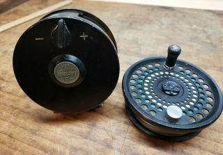 Vintage Lamson 5 Fly Reel Fly Fishing 4 " Diam.  With Extra Spool Made In Usa.