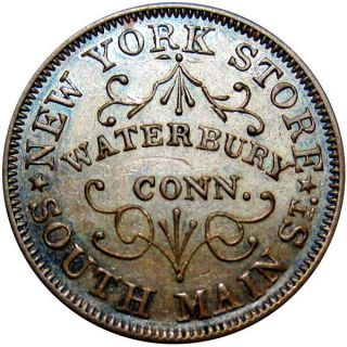 1863 Waterbury Connecticut Civil War Token York Store Milliner