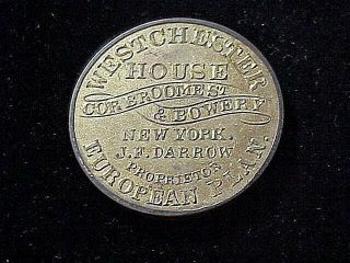 Westchester,  Ny Westchester House Civil War Era Shellcard Mirror Merchant Token