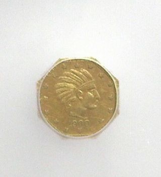 1900 1/2 Pinch Icg Ms 62 Alaska Souvenir Gold Octagonal,  Head Right