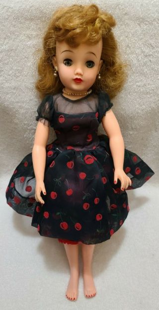 Vintage Ideal Miss Revlon Vt - 18 Doll Cherries A La Mode Dress