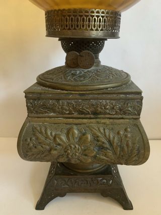 ANTIQUE B & H MFG CO BANQUET LAMP OIL KEROSENE 1890 ' S ONLY FOR lampenstein 2