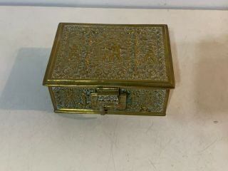 Vintage Antique German Erhard & Sohne Bronze Box W/ Cherubs & Scrolling Dec.