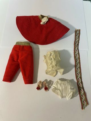 Vtg 1950’s Cissette Clothes Tagged Pants & Skirt,  W/ Blouse,  Panties,  Shoesno Doll
