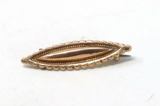 Antique Victorian 9ct Yellow Gold 375 Oval Shaped Brooch 597