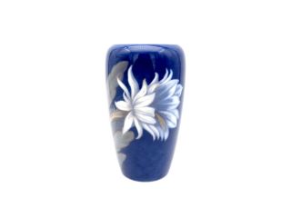 Antique Royal Copenhagen Blue White Floral Porcelain Vase