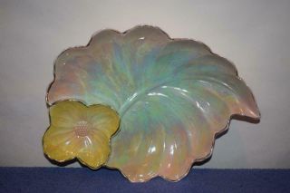 Vintage Retro Beswick Lustreware Ceramic Flower/leaf Dish Bowl