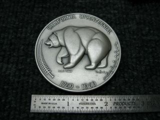 California Bicentennial Medal - 1769 - 1969 -.  999 Silver - Medallic Art Co.