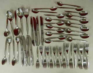 53 Piece Set Kenwood Forever Rose By Oneida Stainless Flatware