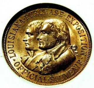 1904 Mo Hk304 Ngc Ms64 Official Medal Louisiana Purchase Expo Napoleon Jefferson