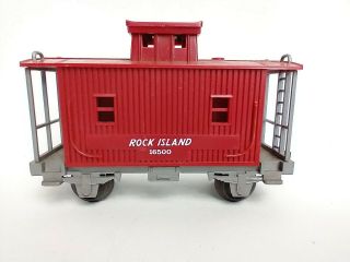 Vintage Lionel Train Rock Island 16500 Plastic Red Caboose Metal Wheels 9067 - 10