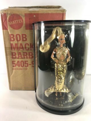 Bob Mackie Gold Barbie 1990,  First In Series W/display Case And Box