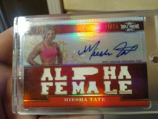 2012 Topps Ufc Knockout Miesha Tate Red Triple Threads Relic Auto 2/18