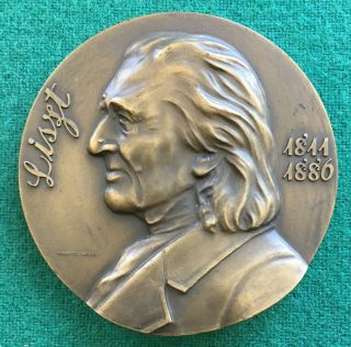Antique And Rare Bronze Medal Of The Famous Composer Liszt