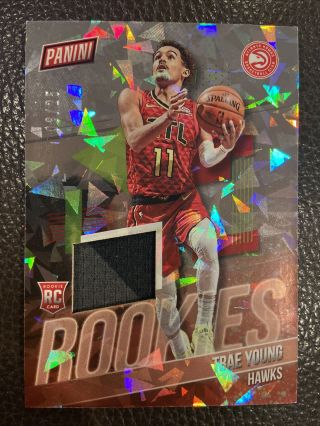 Trae Young 2019 Panini The National Rookies Memorabilia Cracked Ice /25
