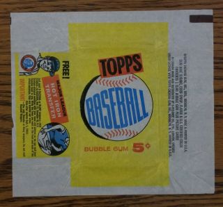 1960 Topps Baseball Card 5 Cent Pack Wax Wrapper Hot Iron Transfer Ad