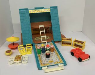 Vintage Fisher Price Little People Family A Frame House Box Play Set 1970s Vgc