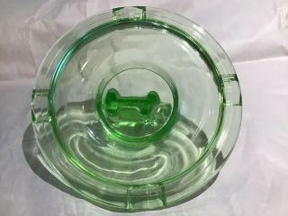 1930s Vintage Green Vaseline Uranium Depression Glass Elephant Ashtray 3