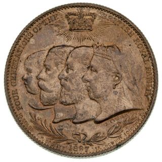 1897 Great Britain Queen Victoria Diamond Jubilee - 4 Generations Medallion