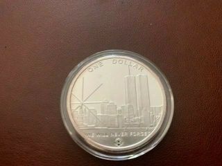 2004 Daniel Carr Freedom Tower Silver Dollar Coin.  999 Fine