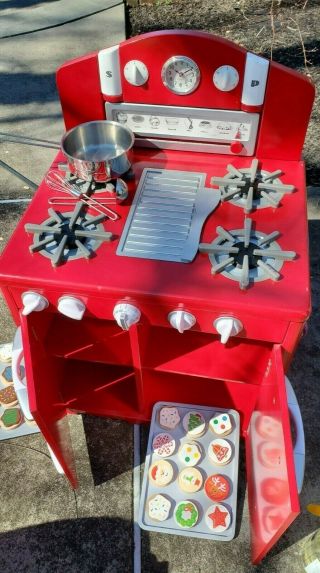 Pottery Barn Kids - Kids Play Kitchen Oven Stove Retro Red W/
