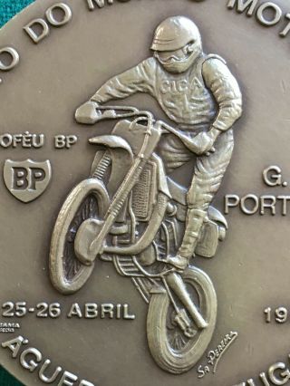 antique rare bronze medal of 250cc motocross world championship,  1987 2